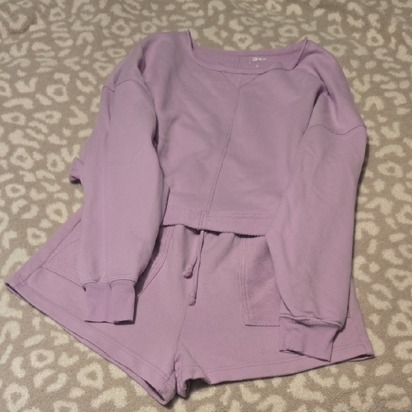 SO Tops - SO Women's Purple Sweatshirt & Hoodie Set